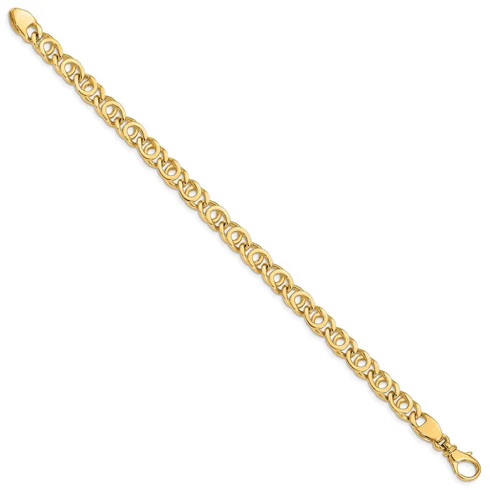 Bracelets WB Choice Jewelry 14K 7mm Polished Fancy Link BraceletWBCLK4058 Bracelets WB Choice Jewelry 14K 7mm Polished Fancy Link BraceletWBCLK4058