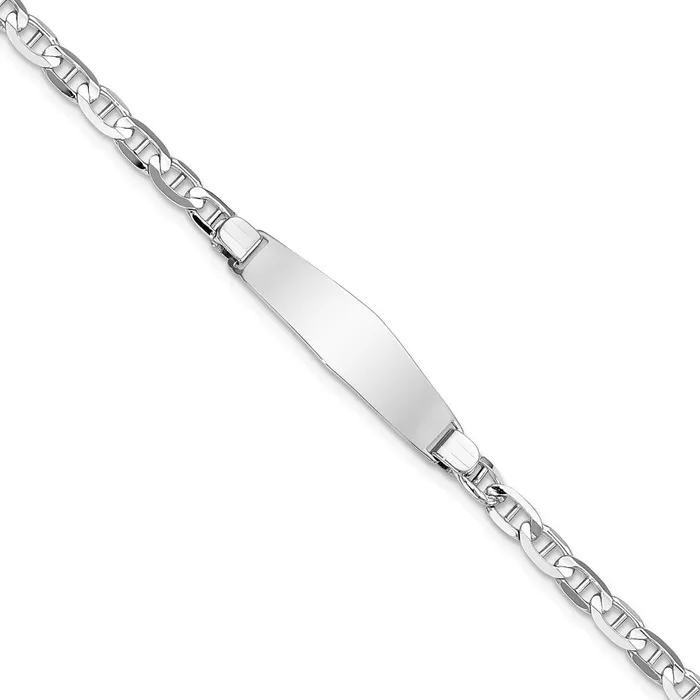 Bracelets WB Choice Jewelry 14K WG Soft Diamond Shape Anchor Link ID BraceletWBCLID67CW7 Bracelets WB Choice Jewelry 14K WG Soft Diamond Shape Anchor Link ID BraceletWBCLID67CW7