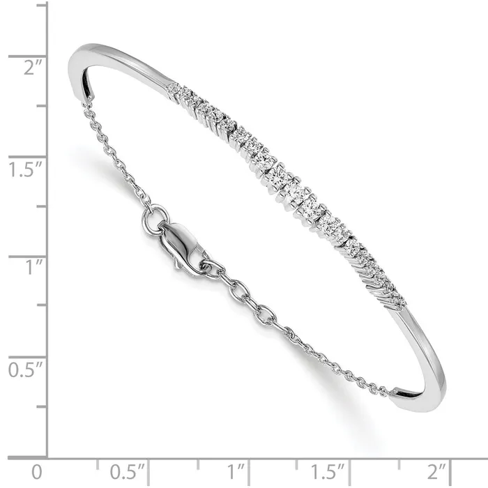 Bracelets WB Choice Jewelry 14k White Gold Graduated Diamond Bangle BraceletWBCBM3727075WA Bracelets WB Choice Jewelry 14k White Gold Graduated Diamond Bangle BraceletWBCBM3727075WA