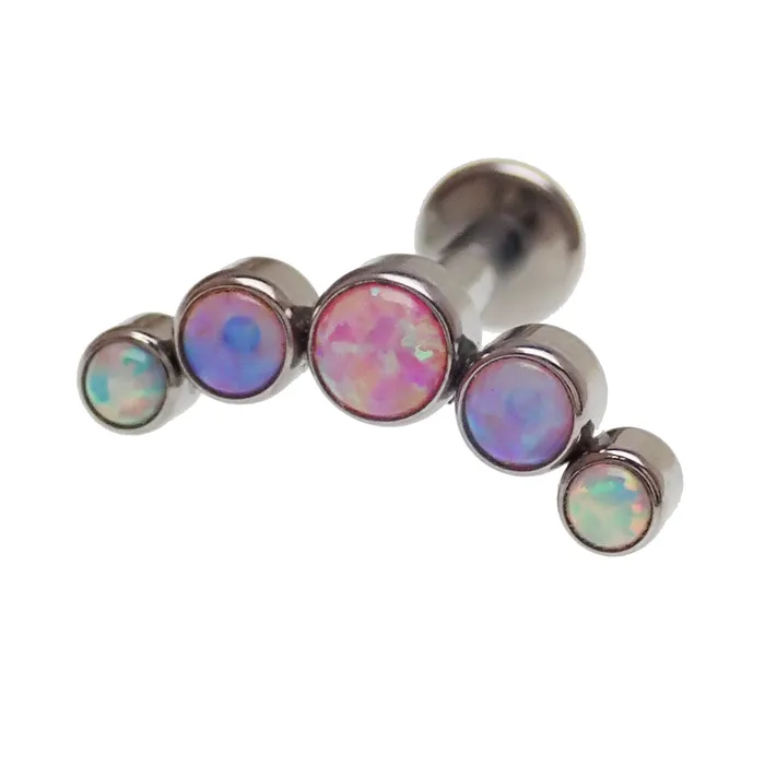 Charm Necklaces Body Clickers Pastel Opal 5Cluster 14g 16g 18g