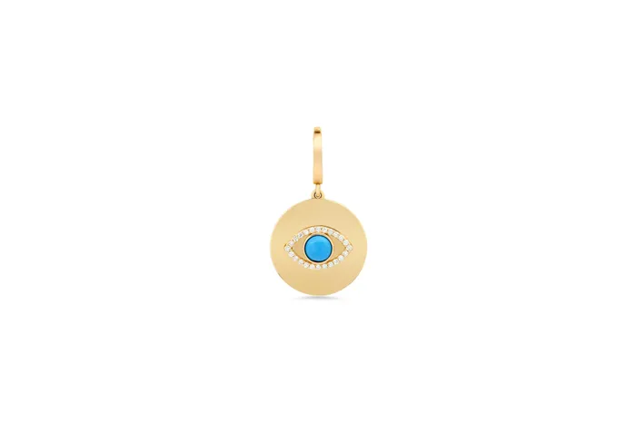 Charm Necklaces Shylee Rose Jewelry Turquoise Evil Eye Disc Charm