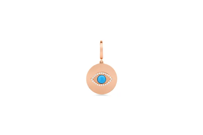 Charm Necklaces Shylee Rose Jewelry Turquoise Evil Eye Disc Charm