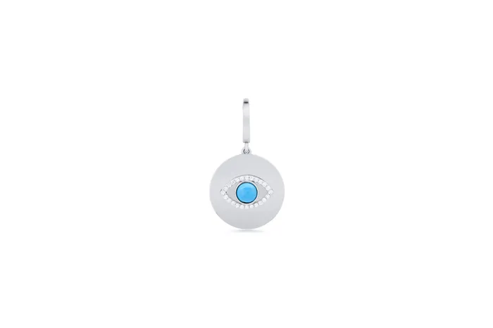 Charm Necklaces Shylee Rose Jewelry Turquoise Evil Eye Disc Charm