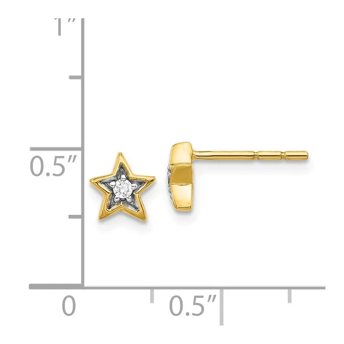 Earrings 14k Gold Diamond Star Post EarringsWBCEM5510005YA WB Choice Jewelry Earrings 14k Gold Diamond Star Post EarringsWBCEM5510005YA WB Choice Jewelry