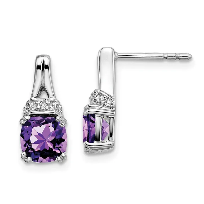 Earrings 14k White Gold Amethyst and Diamond EarringsWBCEM7074AM007WA WB Choice Jewelry Earrings 14k White Gold Amethyst and Diamond EarringsWBCEM7074AM007WA WB Choice Jewelry