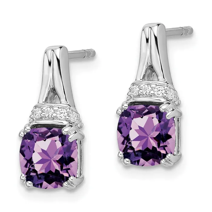 Earrings 14k White Gold Amethyst and Diamond EarringsWBCEM7074AM007WA WB Choice Jewelry Earrings 14k White Gold Amethyst and Diamond EarringsWBCEM7074AM007WA WB Choice Jewelry