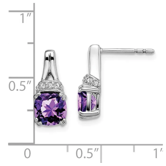 Earrings 14k White Gold Amethyst and Diamond EarringsWBCEM7074AM007WA WB Choice Jewelry Earrings 14k White Gold Amethyst and Diamond EarringsWBCEM7074AM007WA WB Choice Jewelry