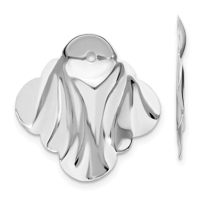 Earrings 14k White Gold Polished Hammered Fancy Earring JacketsWBCH726J WB Choice Jewelry Earrings 14k White Gold Polished Hammered Fancy Earring JacketsWBCH726J WB Choice Jewelry