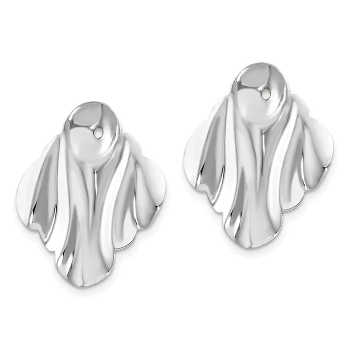 Earrings 14k White Gold Polished Hammered Fancy Earring JacketsWBCH726J WB Choice Jewelry Earrings 14k White Gold Polished Hammered Fancy Earring JacketsWBCH726J WB Choice Jewelry