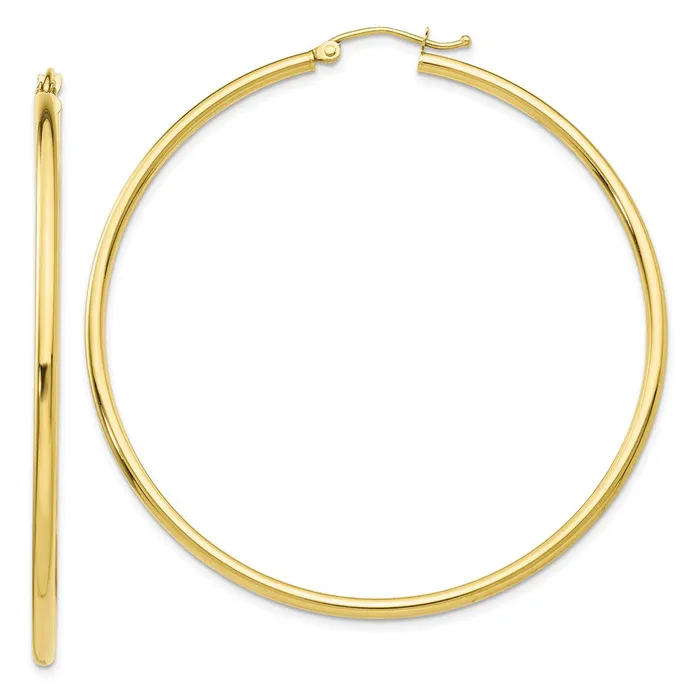 Earrings WB Choice Jewelry 10K Polished 2mm Tube Hoop EarringsWBC10T922
