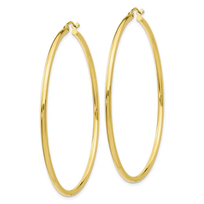 Earrings WB Choice Jewelry 10K Polished 2mm Tube Hoop EarringsWBC10T922 Earrings WB Choice Jewelry 10K Polished 2mm Tube Hoop EarringsWBC10T922