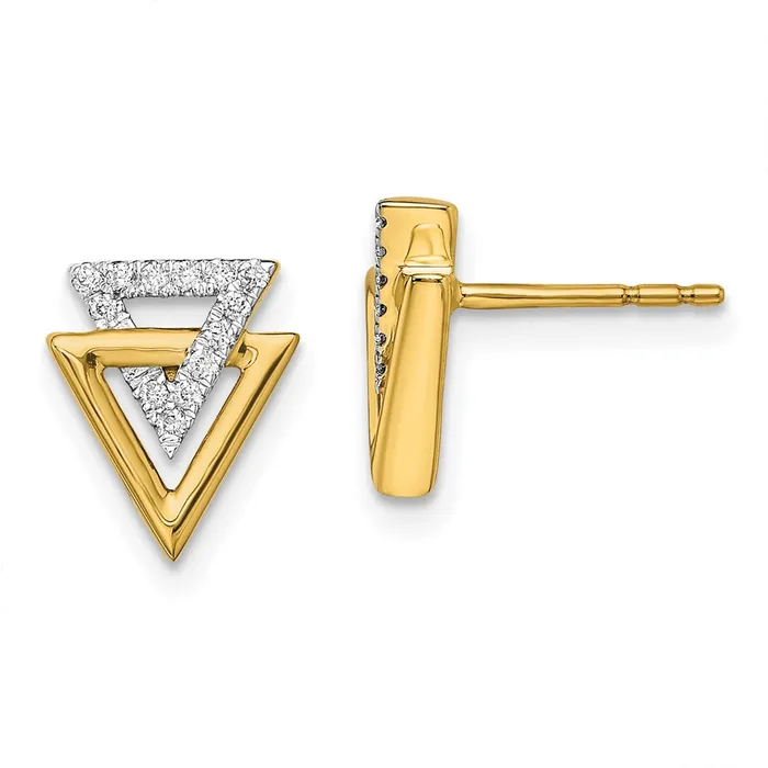 Earrings WB Choice Jewelry 14k Polished Triangle Diamond Post EarringsWBCEM6832009YA Earrings WB Choice Jewelry 14k Polished Triangle Diamond Post EarringsWBCEM6832009YA