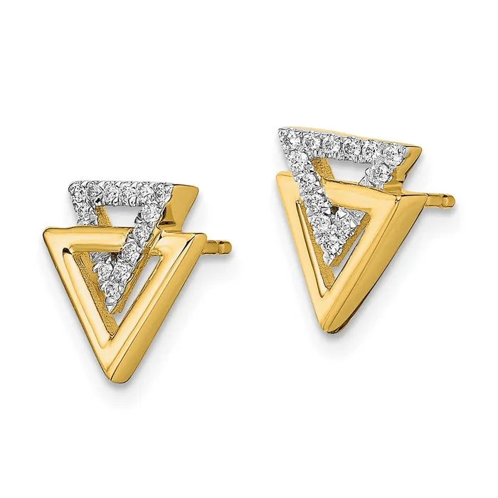 Earrings WB Choice Jewelry 14k Polished Triangle Diamond Post EarringsWBCEM6832009YA Earrings WB Choice Jewelry 14k Polished Triangle Diamond Post EarringsWBCEM6832009YA