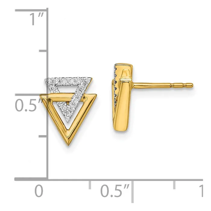 Earrings WB Choice Jewelry 14k Polished Triangle Diamond Post EarringsWBCEM6832009YA Earrings WB Choice Jewelry 14k Polished Triangle Diamond Post EarringsWBCEM6832009YA