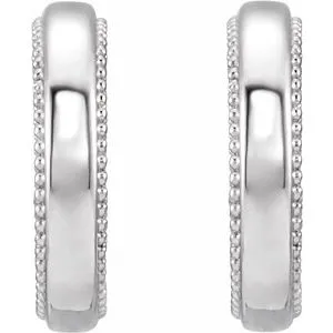 Earrings WB Choice Jewelry 14K White FloralInspired Milgrain Hoop Earrings 86697600PSTWBC Earrings WB Choice Jewelry 14K White FloralInspired Milgrain Hoop Earrings 86697600PSTWBC