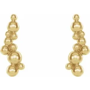 Earrings WB Choice Jewelry 14K Yellow Beaded Ear Climbers 86825601PSTWBC Earrings WB Choice Jewelry 14K Yellow Beaded Ear Climbers 86825601PSTWBC