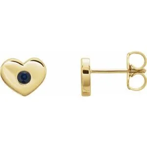 Earrings WB Choice Jewelry 14K Yellow Chatham LabCreated Blue Sapphire Heart Earrings 86336660PSTWBC Earrings WB Choice Jewelry 14K Yellow Chatham LabCreated Blue Sapphire Heart Earrings 86336660PSTWBC