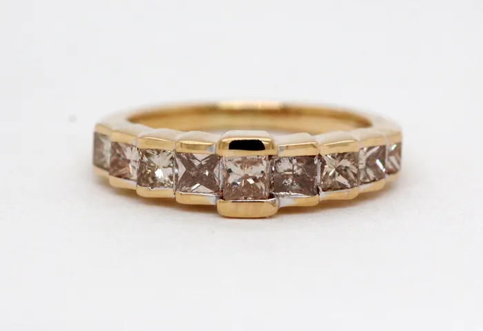 FULLERS PURCHASE FROM PUBLIC Rings Estate 14KY 105 Cttw Princess Cut Diamond Band FULLERS PURCHASE FROM PUBLIC Rings Estate 14KY 105 Cttw Princess Cut Diamond Band