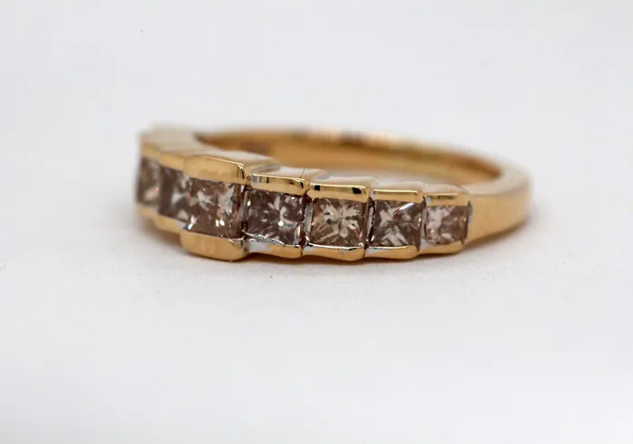 FULLERS PURCHASE FROM PUBLIC Rings Estate 14KY 105 Cttw Princess Cut Diamond Band FULLERS PURCHASE FROM PUBLIC Rings Estate 14KY 105 Cttw Princess Cut Diamond Band