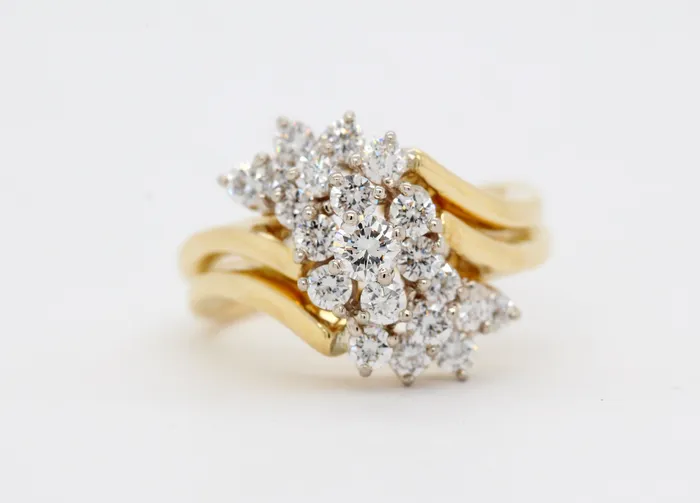 FULLERS PURCHASE FROM PUBLIC Rings Estate 18KY 105 Cttw Diamond Waterfall Ring G in Color and VS2 in Cla FULLERS PURCHASE FROM PUBLIC Rings Estate 18KY 105 Cttw Diamond Waterfall Ring G in Color and VS2 in Cla