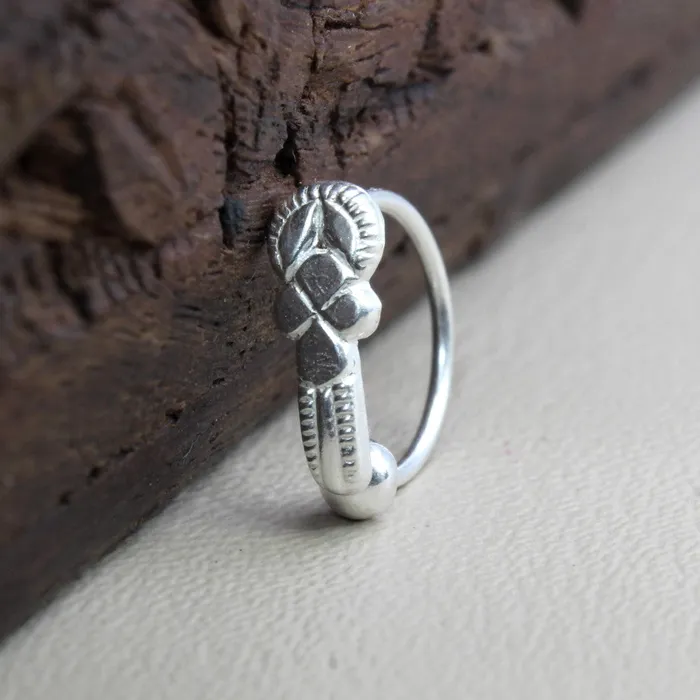 Gypsy Traditional Indian 925 Real Sterling Silver Hoop Nose piercing ring 22g Karizma Jewels Rings Gypsy Traditional Indian 925 Real Sterling Silver Hoop Nose piercing ring 22g Karizma Jewels Rings