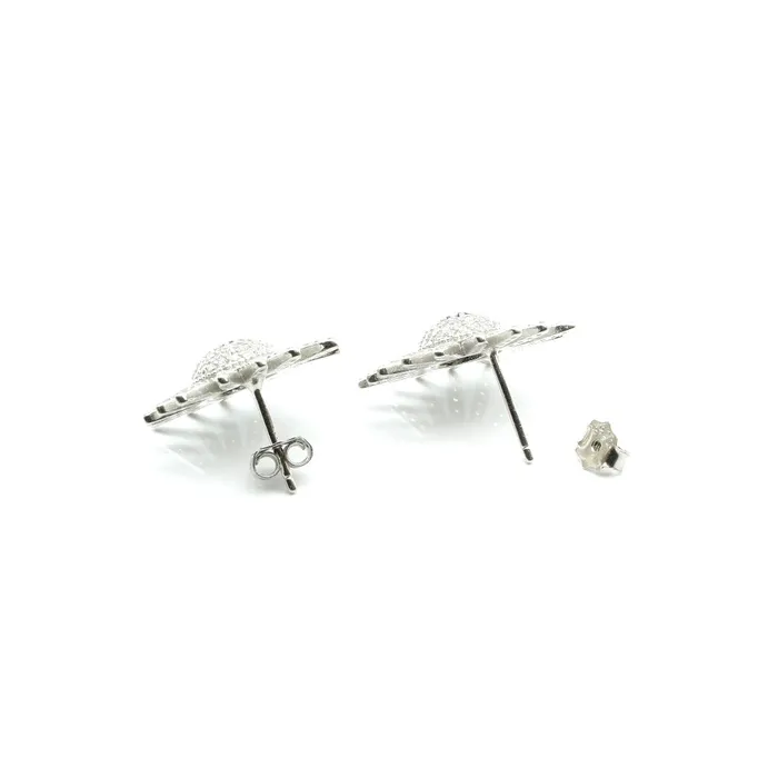 Karizma Jewels Earrings Real 925 Silver Multi CZ Stud Earring Set In Platinum Finish