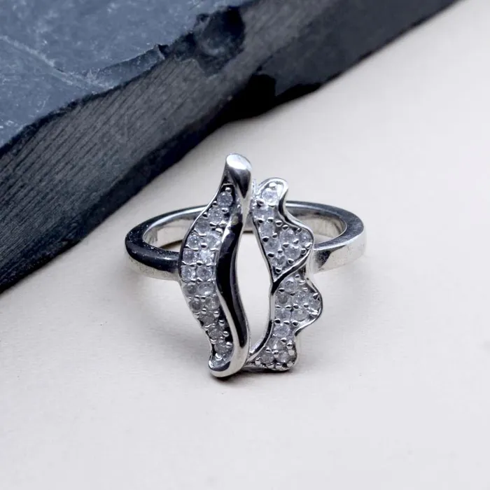 Karizma Jewels Rings Real Solid 925 Sterling Silver Ring CZ Studded Platinum Finish Karizma Jewels Rings Real Solid 925 Sterling Silver Ring CZ Studded Platinum Finish