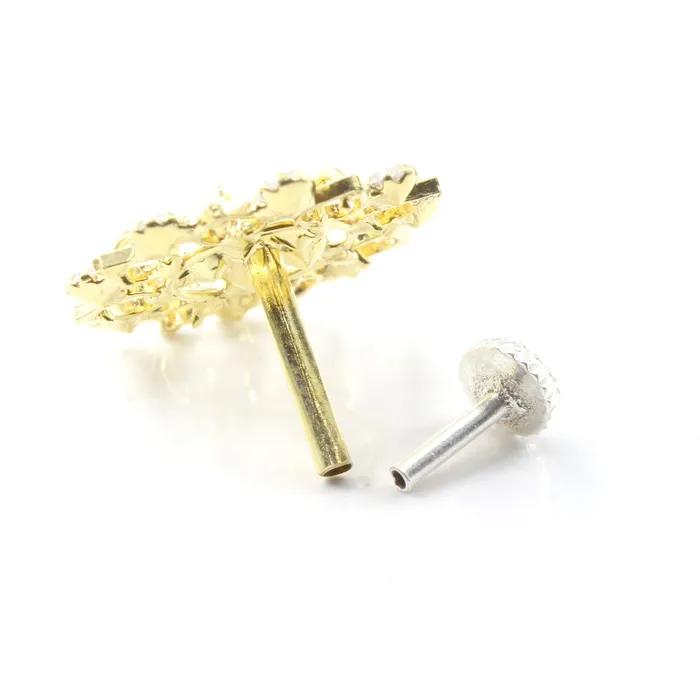 Karizma Jewels Trendy Big Sterling Silver White CZ Women Nose Stud Push Pin Earrings