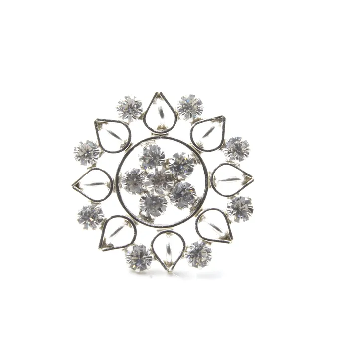 Karizma Jewels Trendy Big Sterling Silver White CZ Women Nose Stud Push Pin Earrings