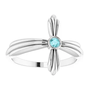 Platinum Blue Zircon Sideways Cross Ring R43069658PSTWBC WB Choice Jewelry Rings Platinum Blue Zircon Sideways Cross Ring R43069658PSTWBC WB Choice Jewelry Rings