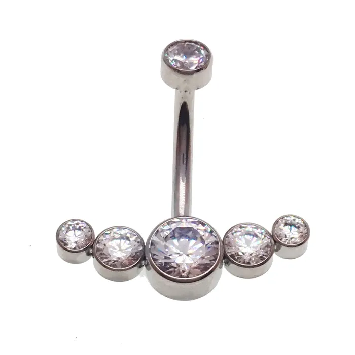Rings CZ Cluster Belly Ring 14g Body Clickers