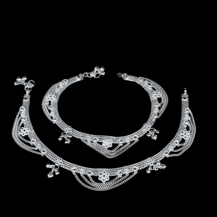 Rings Karizma Jewels Indian Bridal Real Sterling Silver women stylish Anklets Ankle Pair 103