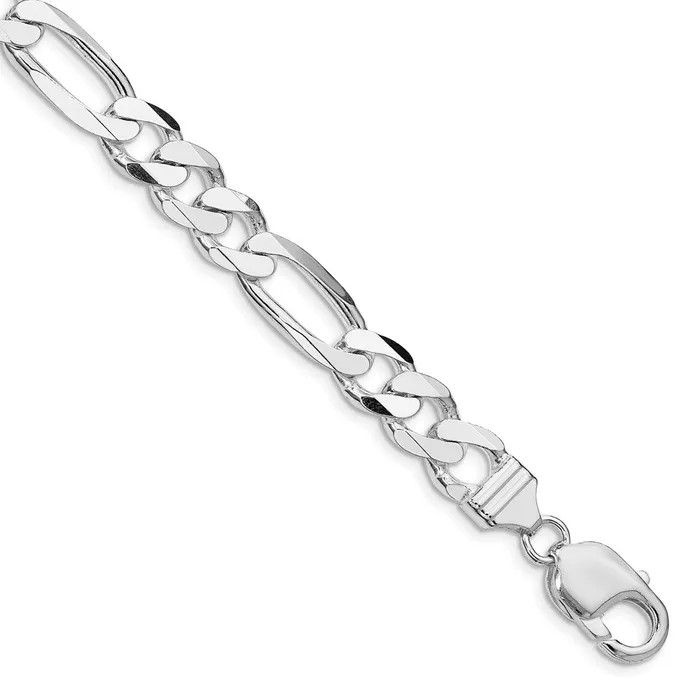 Rings Sterling Silver Rhodiumplated 9mm Figaro ChainWBCQFG250R9 WB Choice Jewelry