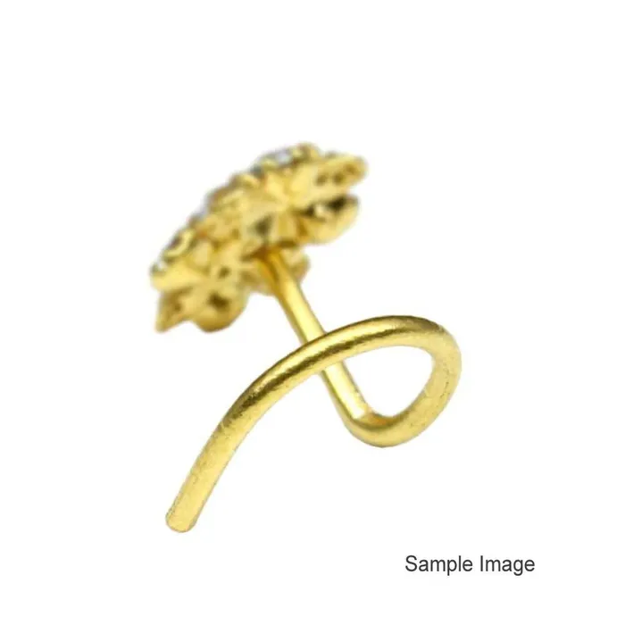 Rings Traditional Style Gold Plated Indian Dangle Nose ring Multicolor CZ Twisted Karizma Jewels