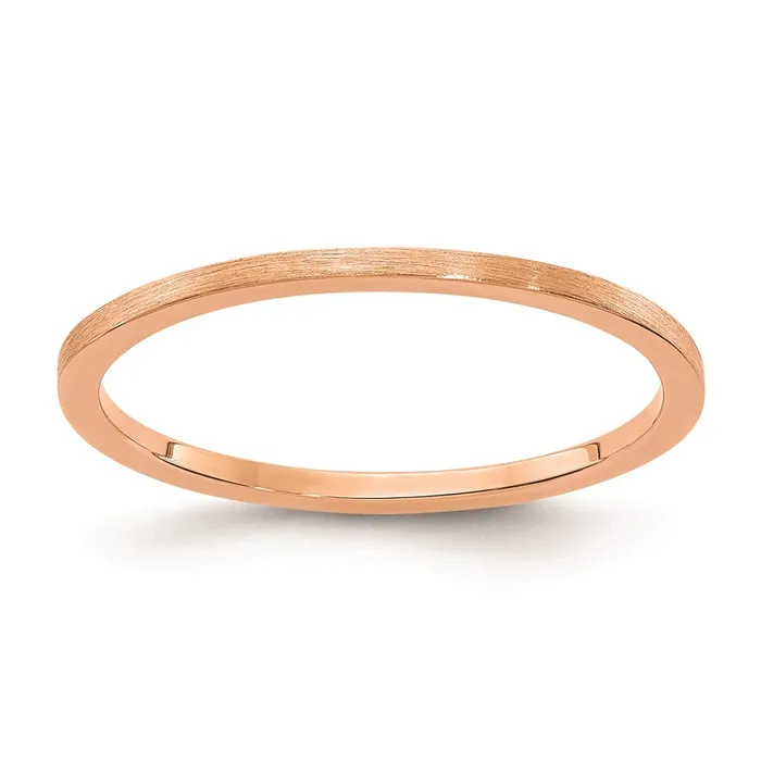 Rings WB Choice Jewelry 10K Rose Gold 12mm Flat Satin Stackable Band1STK23120R45WBC Rings WB Choice Jewelry 10K Rose Gold 12mm Flat Satin Stackable Band1STK23120R45WBC