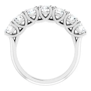 Rings WB Choice Jewelry Platinum 41 mm Round SevenStone Anniversary Band Mounting 12282960023PSTWBC Rings WB Choice Jewelry Platinum 41 mm Round SevenStone Anniversary Band Mounting 12282960023PSTWBC