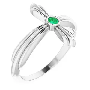 Rings WB Choice Jewelry Platinum Emerald Sideways Cross Ring R43069623PSTWBC Rings WB Choice Jewelry Platinum Emerald Sideways Cross Ring R43069623PSTWBC