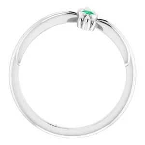 Rings WB Choice Jewelry Platinum Emerald Sideways Cross Ring R43069623PSTWBC Rings WB Choice Jewelry Platinum Emerald Sideways Cross Ring R43069623PSTWBC