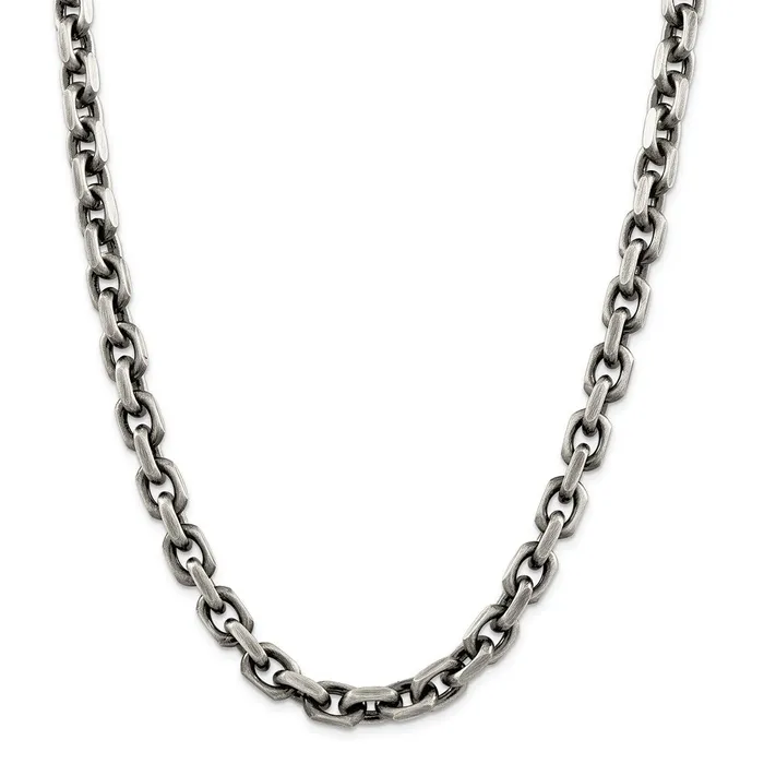 Rings WB Choice Jewelry Sterling Silver Antiqued 86mm DC Elongated Open Link ChainWBCQFC14524 Rings WB Choice Jewelry Sterling Silver Antiqued 86mm DC Elongated Open Link ChainWBCQFC14524