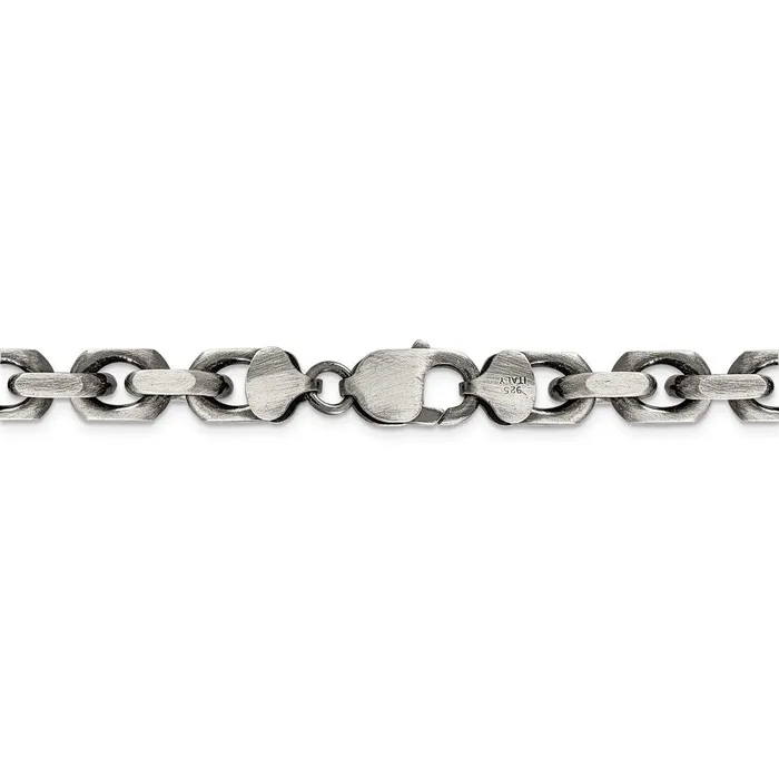 Rings WB Choice Jewelry Sterling Silver Antiqued 86mm DC Elongated Open Link ChainWBCQFC14524 Rings WB Choice Jewelry Sterling Silver Antiqued 86mm DC Elongated Open Link ChainWBCQFC14524