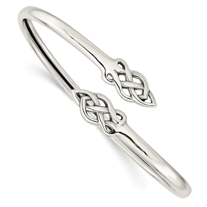 Sterling Silver Celtic Flexible Bangle BraceletWBCQB1148 WB Choice Jewelry Bracelets Sterling Silver Celtic Flexible Bangle BraceletWBCQB1148 WB Choice Jewelry Bracelets