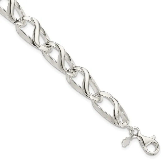 Sterling Silver Polished Fancy Link w1in ext BraceletWBCQG584875 WB Choice Jewelry Bracelets Sterling Silver Polished Fancy Link w1in ext BraceletWBCQG584875 WB Choice Jewelry Bracelets