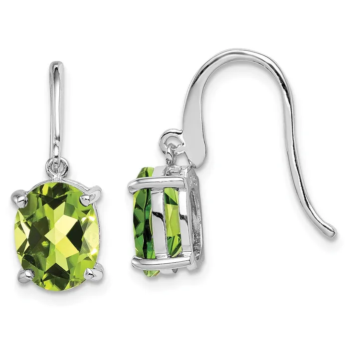 Sterling Silver Rhodium Peridot Wire EarringsWBCQDX846 WB Choice Jewelry Earrings Sterling Silver Rhodium Peridot Wire EarringsWBCQDX846 WB Choice Jewelry Earrings