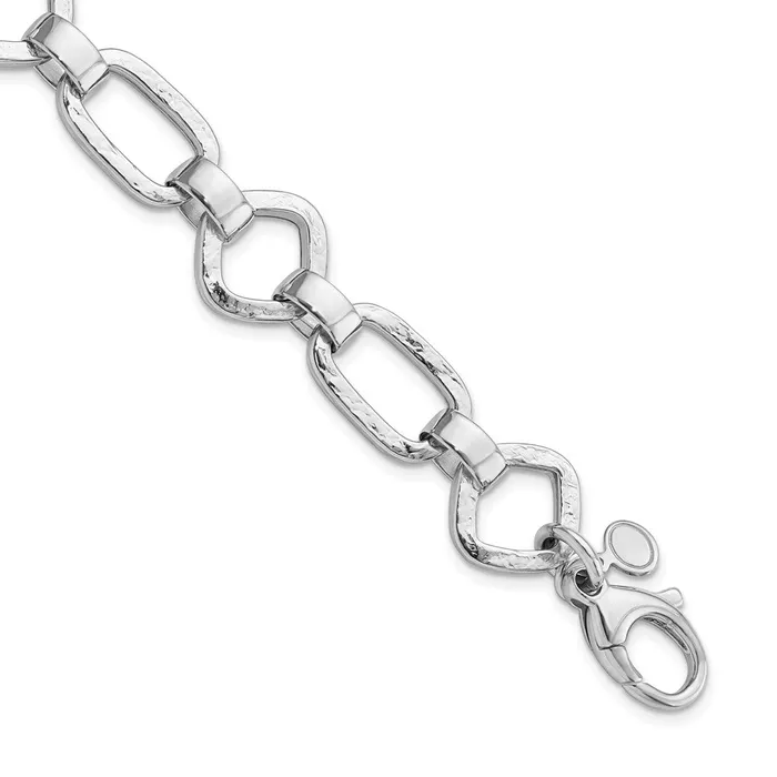 Sterling Silver Rhodiumplated Hammered Geometric w5in Ext BraceletWBCQG5841725 WB Choice Jewelry Bracelets Sterling Silver Rhodiumplated Hammered Geometric w5in Ext BraceletWBCQG5841725 WB Choice Jewelry Bracelets