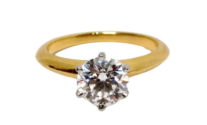 Tiffany Co GIA Certified 132 Carat Round Brilliant Diamond Engagement Ring Vintage by Misty Rings Tiffany Co GIA Certified 132 Carat Round Brilliant Diamond Engagement Ring Vintage by Misty Rings
