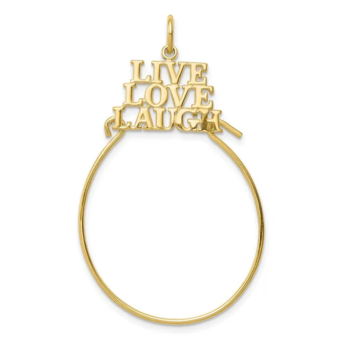 WB Choice Jewelry 10K LIVE LOVE LAUGH Charm HolderWBC10C683 Charm Necklaces WB Choice Jewelry 10K LIVE LOVE LAUGH Charm HolderWBC10C683 Charm Necklaces