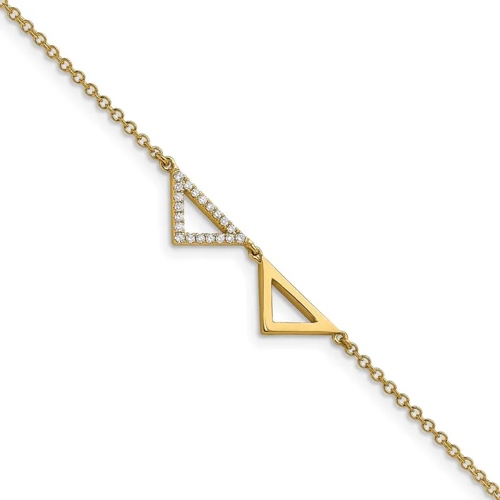 WB Choice Jewelry Bracelets 14k Polished Diamond Double Triangle 7in BraceletWBCBM6857010YA WB Choice Jewelry Bracelets 14k Polished Diamond Double Triangle 7in BraceletWBCBM6857010YA