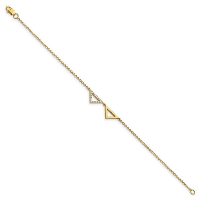 WB Choice Jewelry Bracelets 14k Polished Diamond Double Triangle 7in BraceletWBCBM6857010YA WB Choice Jewelry Bracelets 14k Polished Diamond Double Triangle 7in BraceletWBCBM6857010YA