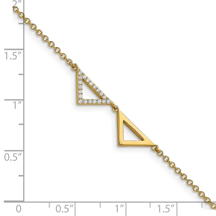 WB Choice Jewelry Bracelets 14k Polished Diamond Double Triangle 7in BraceletWBCBM6857010YA WB Choice Jewelry Bracelets 14k Polished Diamond Double Triangle 7in BraceletWBCBM6857010YA
