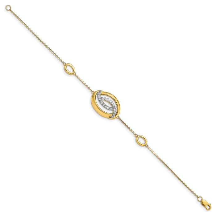 WB Choice Jewelry Bracelets 14k Polished Diamond Oval 7in BraceletWBCBM6891025YA WB Choice Jewelry Bracelets 14k Polished Diamond Oval 7in BraceletWBCBM6891025YA